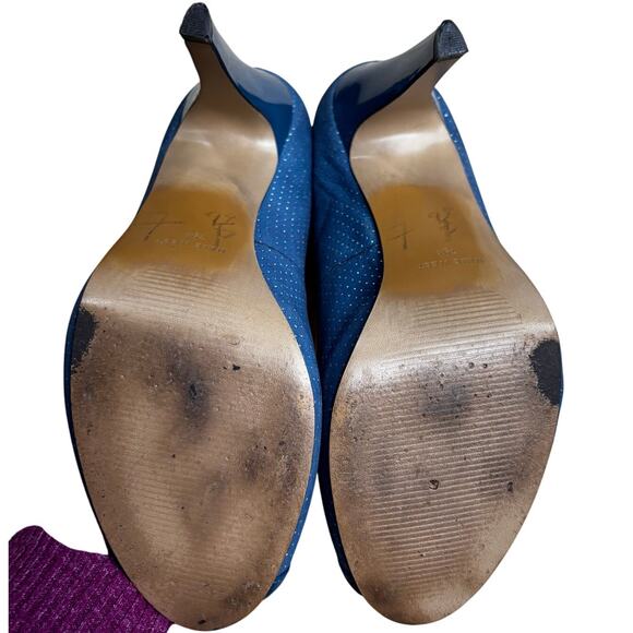 Nine West Eastbound high heels1/2” platform leather 4” heel perforated & patent - Picture 11 of 11